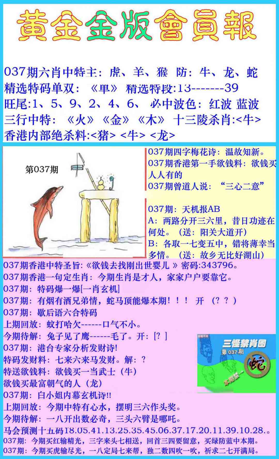 037期黄金金版会员报[图]